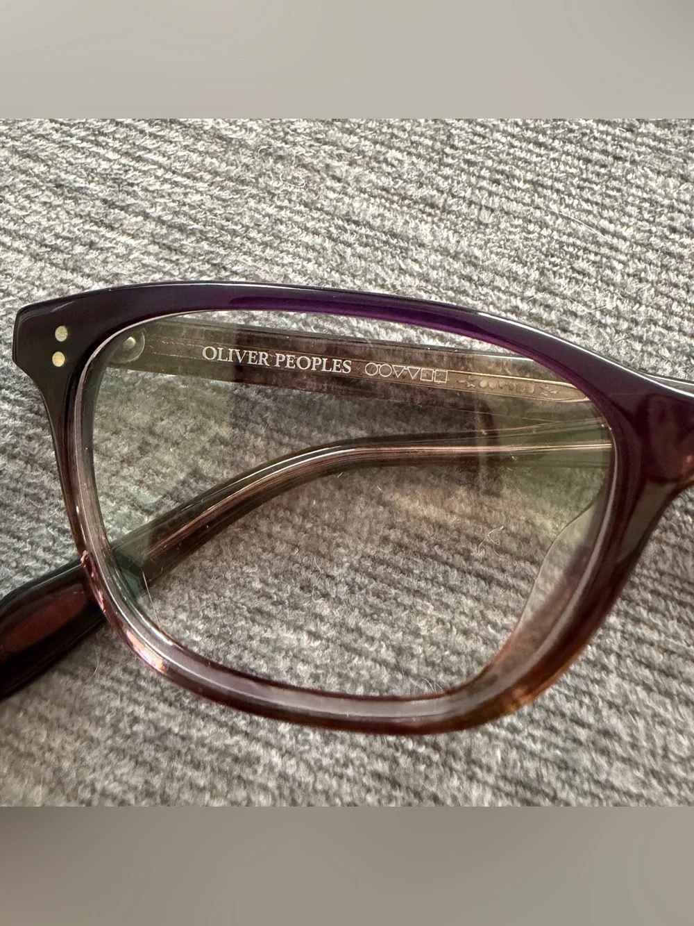 Oliver Peoples Ashton c.1418 Purple and Brown glasses 52-17-140